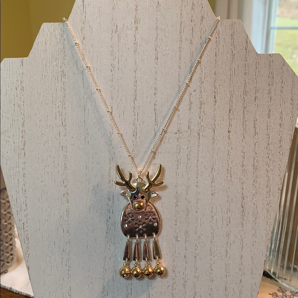 Reindeer Jingle Bells Necklace - Picture 2 of 8